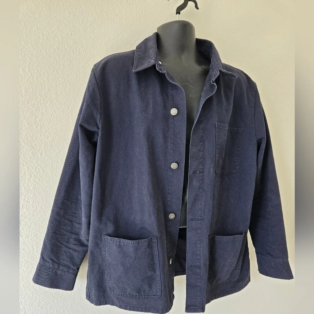 French Connection Mens Utility Canvas 100% cotton‎ Jacket Marine size XL in Navy